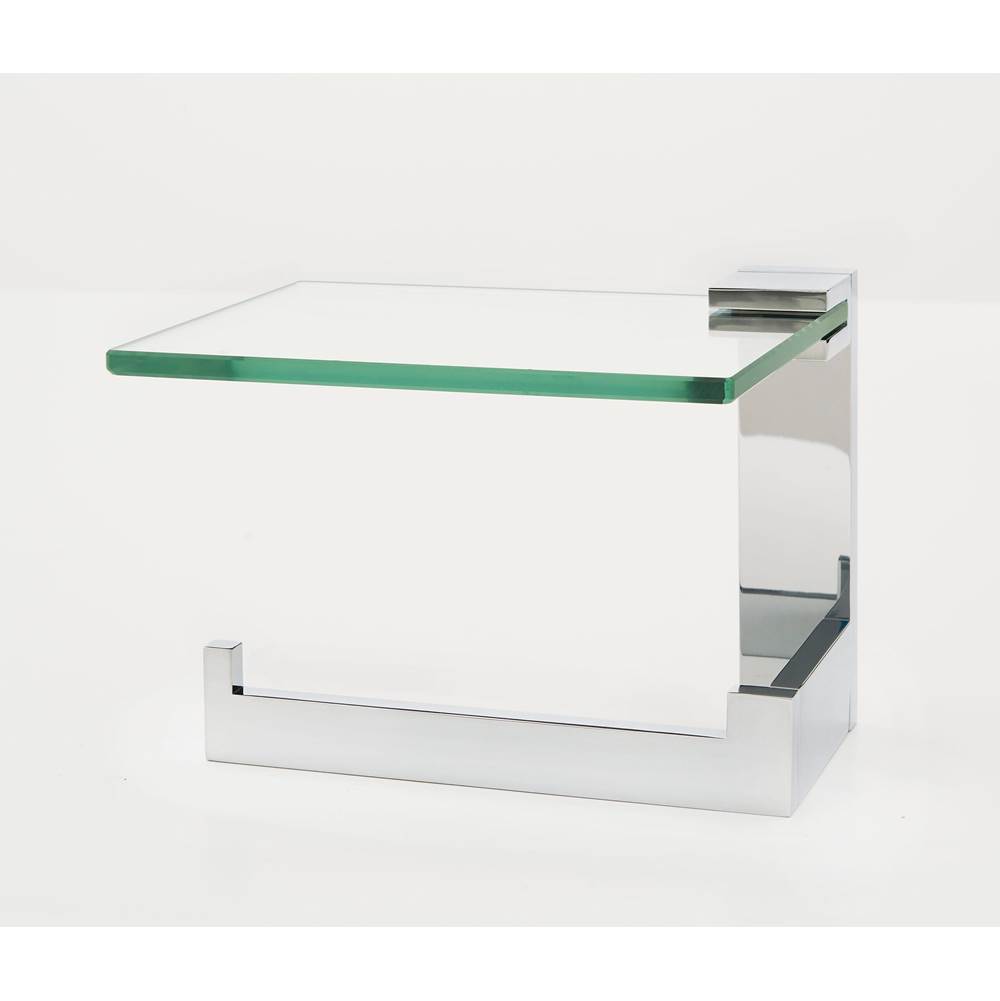 Alno Left hand single post Tissue Holder w/ Glass Shelf