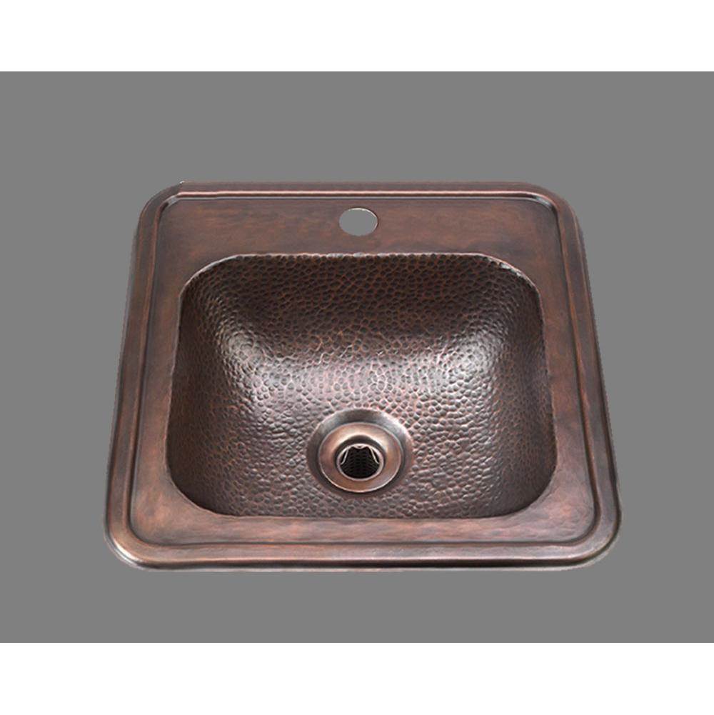 Alno Square Bar Sink With Faucet Ledge, Plain Pattern, Drop In