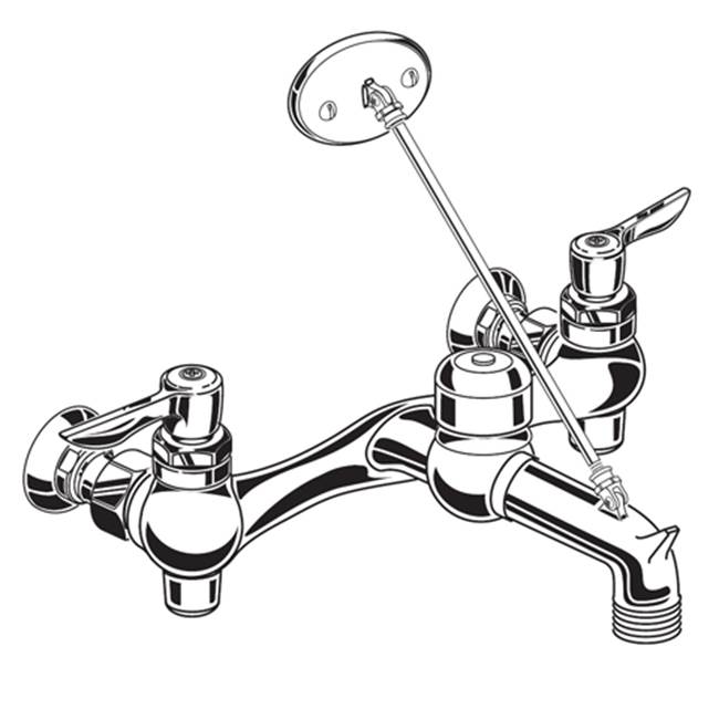 American Standard Top Brace Wall-Mount Service Sink Faucet with 6-Inch Vacuum Breaker Spout