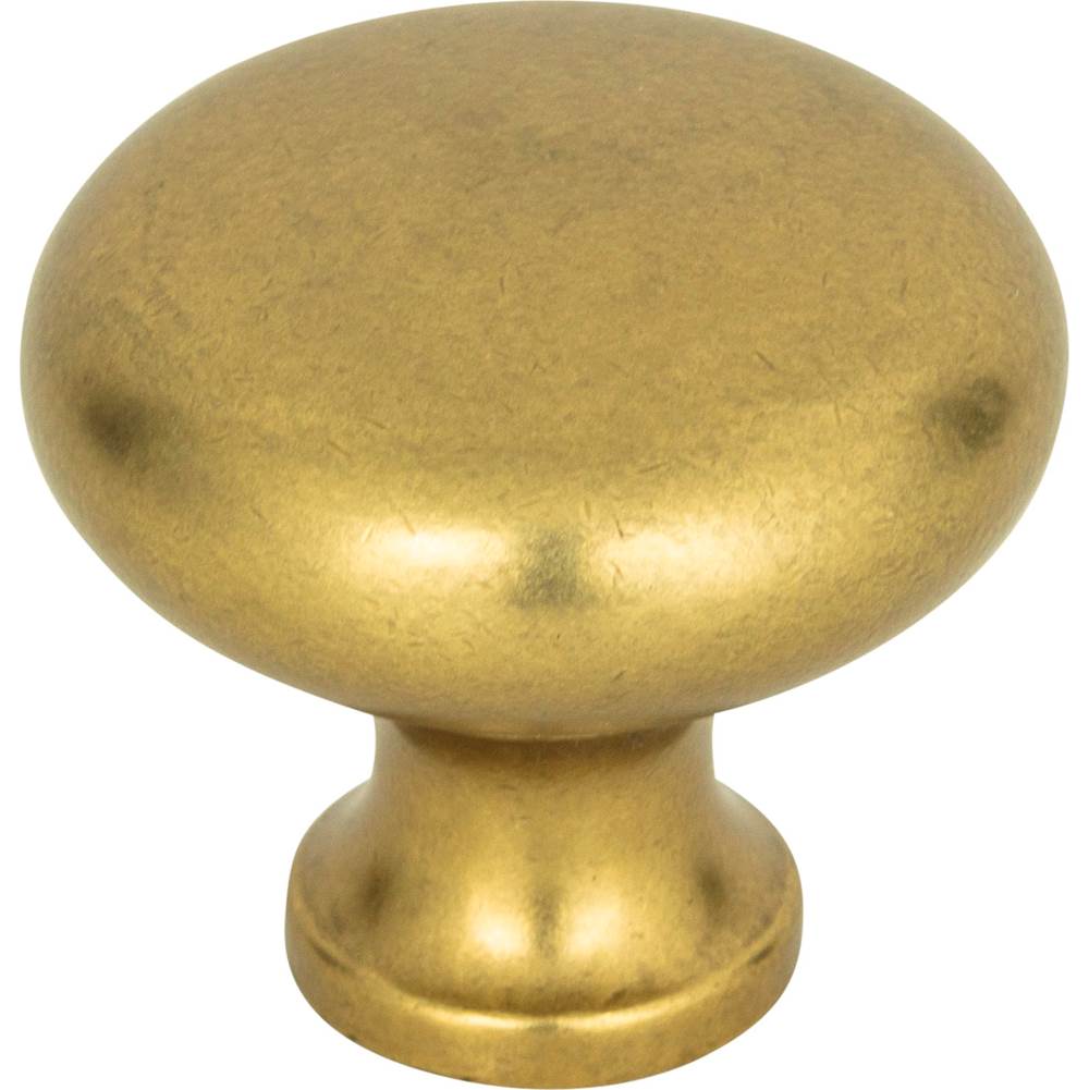 Atlas Round Knob 1 1/4 Inch Vintage Brass
