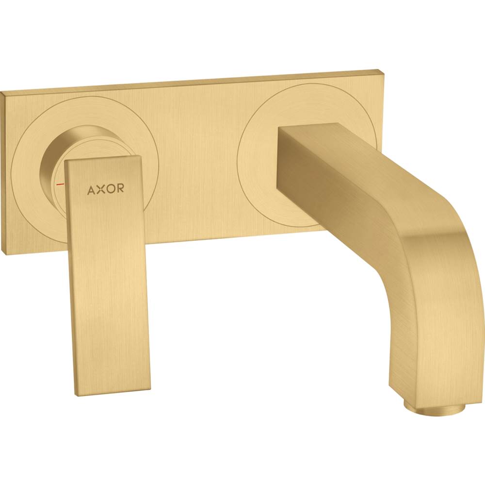 Axor Citterio Wall-Mounted Single-Handle Faucet Trim with Base Plate, 1.2 GPM in Brushed Gold Optic