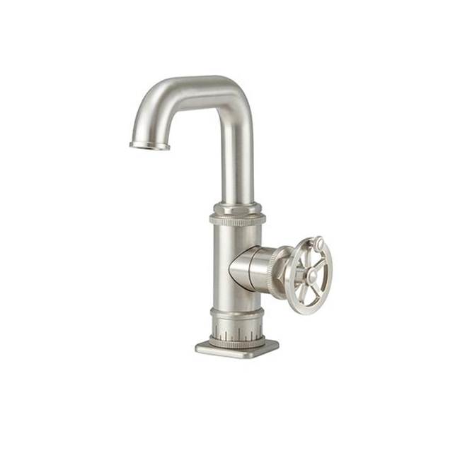 California Faucets Single Hole Lavatory/Bar/Prep Faucet with Wheel Handle - Low Spout