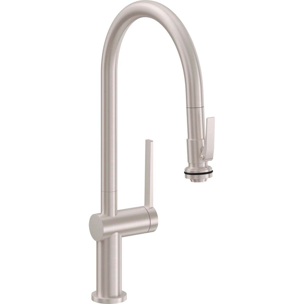 California Faucets Pull-Down Kitchen Faucet with Squeeze Sprayer  - High Arc Spout