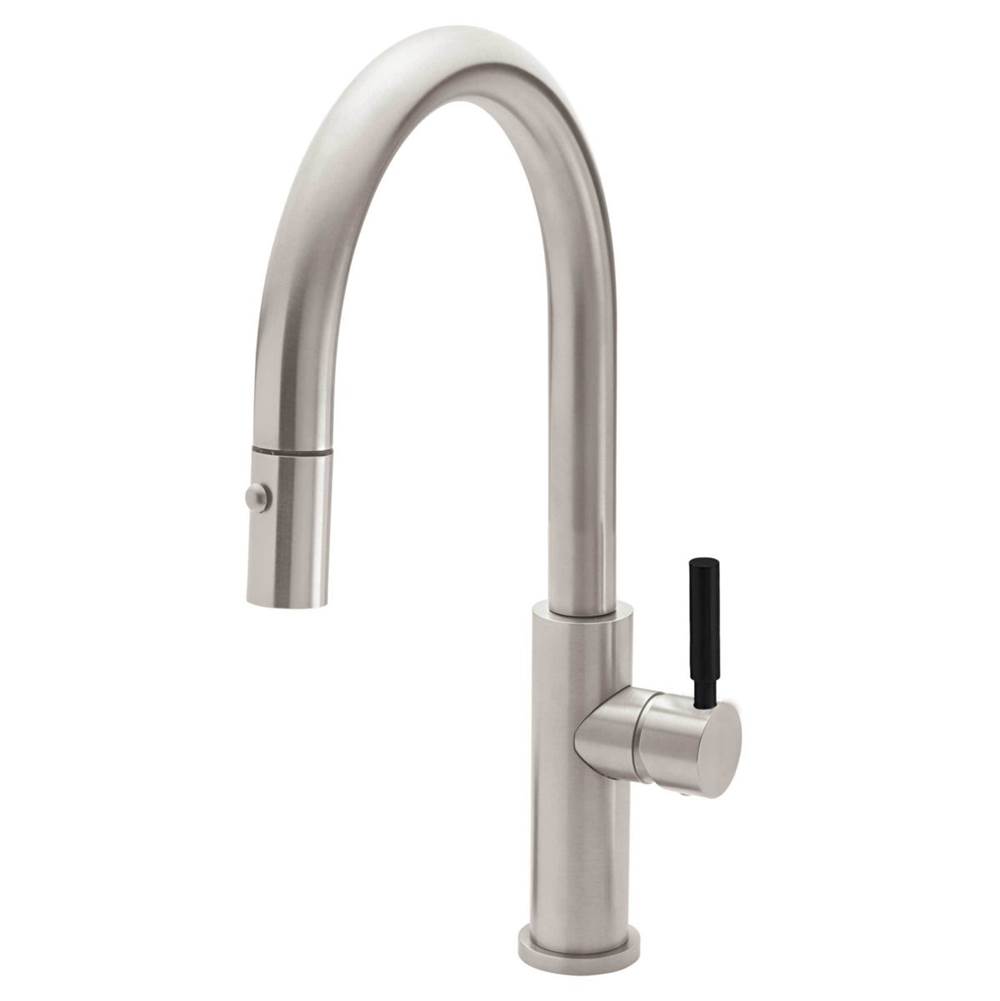 California Faucets Pull-Down Kitchen Faucet with Button Sprayer  - Low Arc Spout