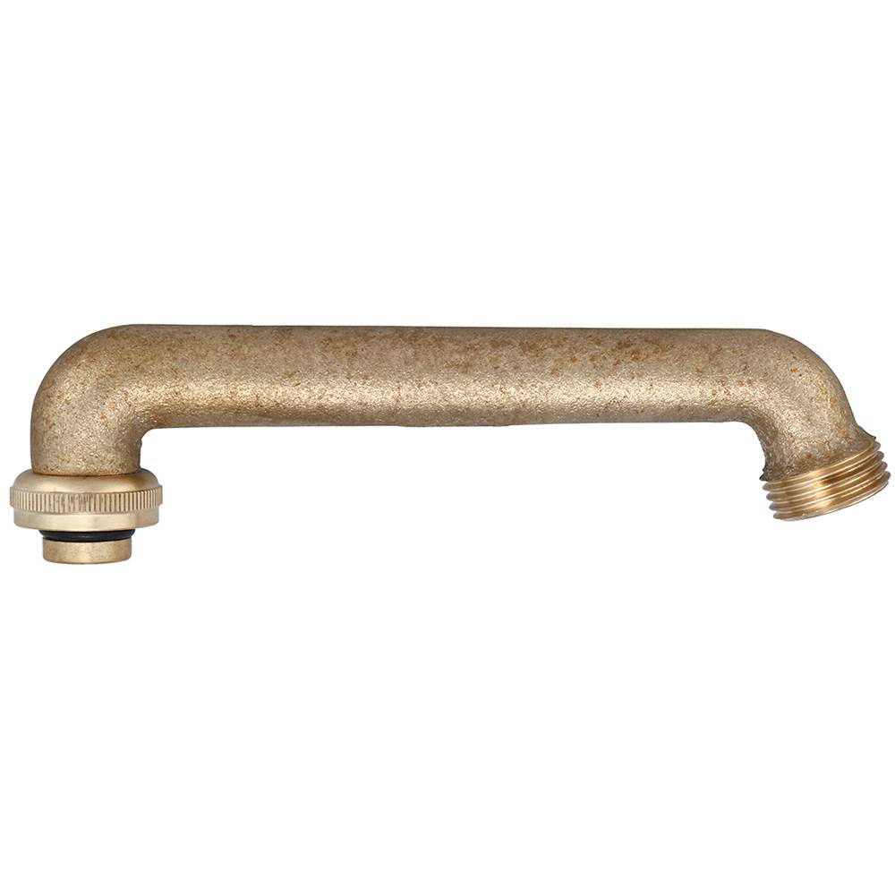 Central Brass Laundry Faucet-6-1/4'' Swivel Cast Brass Spout W/ Hose End Rough Brass