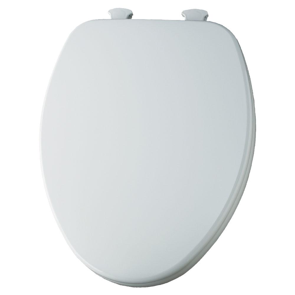 Church Elongated Enameled Wood Toilet Seat White Removes for Cleaning