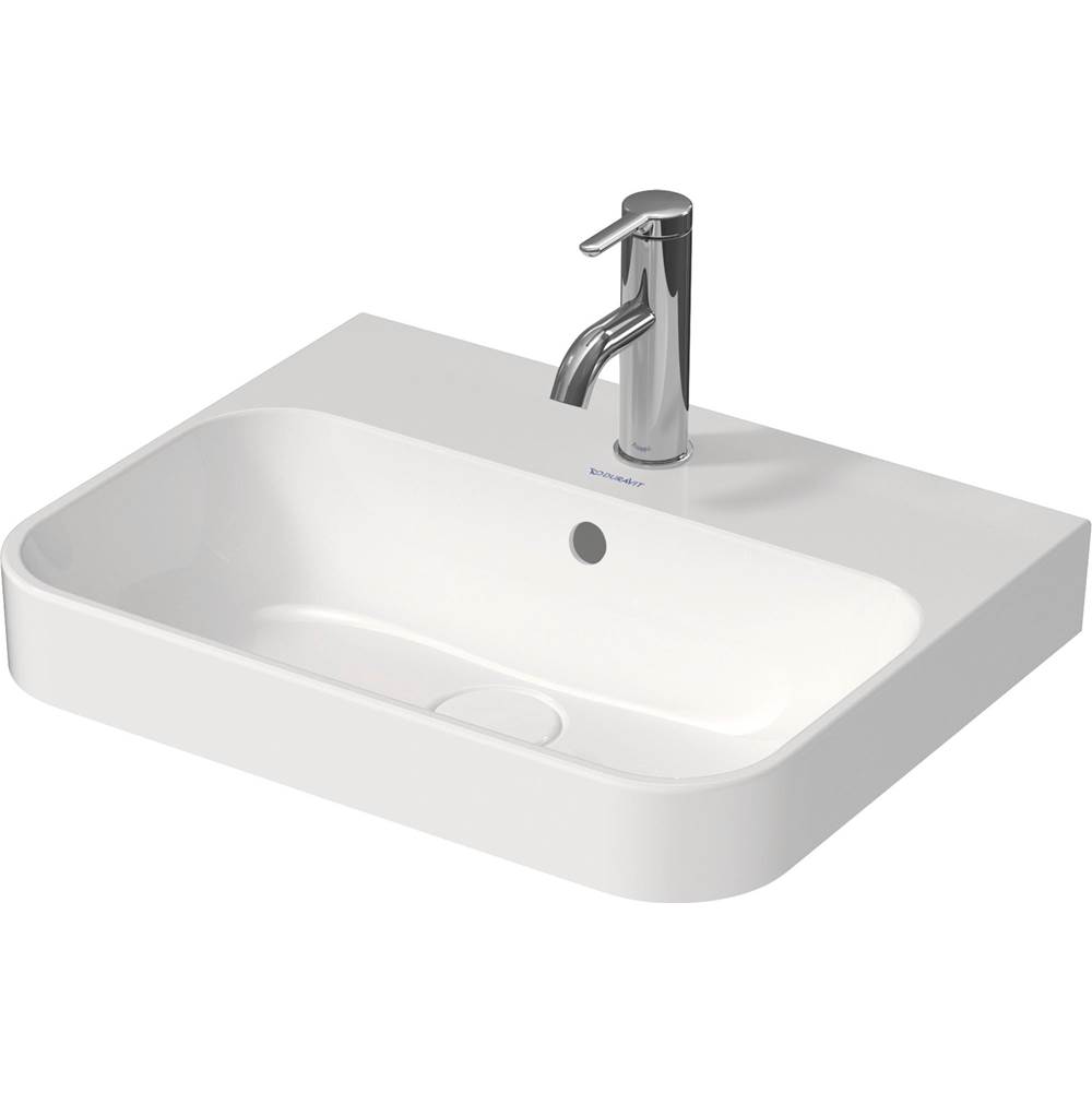 Duravit Happy D.2 Plus Washbowl White With Anthracite with WonderGliss