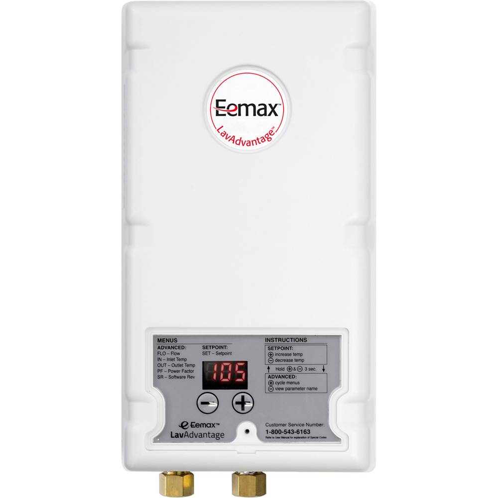 Eemax LavAdvantage 3kW 208V thermostatic tankless water heater for multiple fixtures
