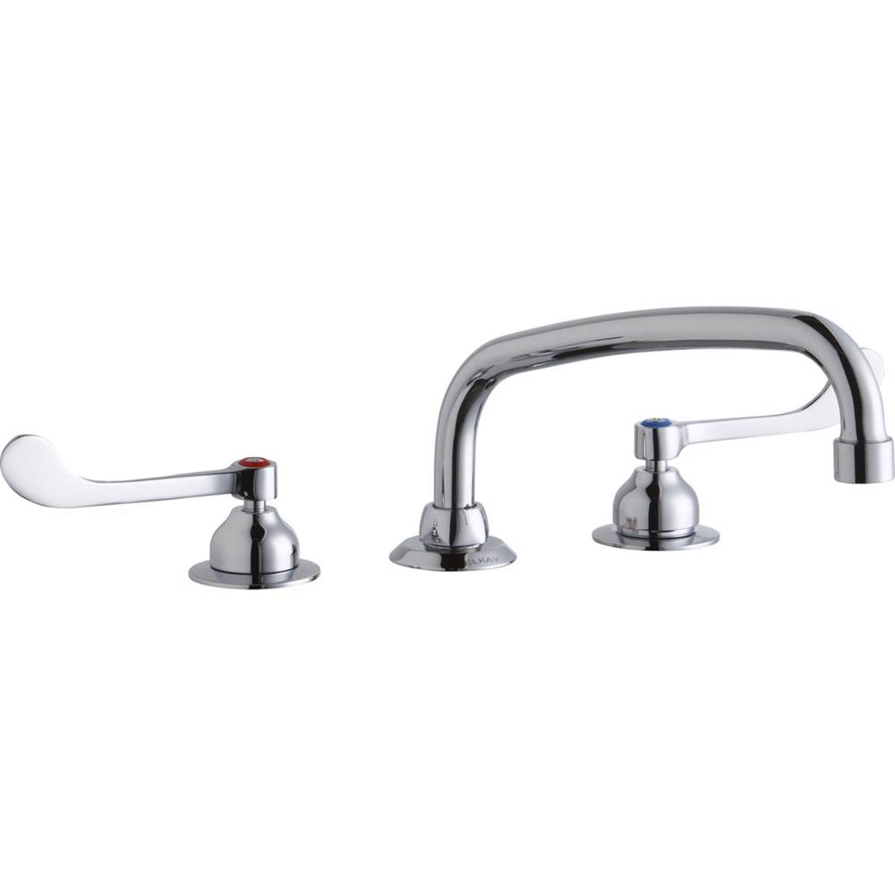 Elkay 8'' Centerset with Concealed Deck Faucet with 10'' Arc Tube Spout 6'' Wristblade Handles Chrome
