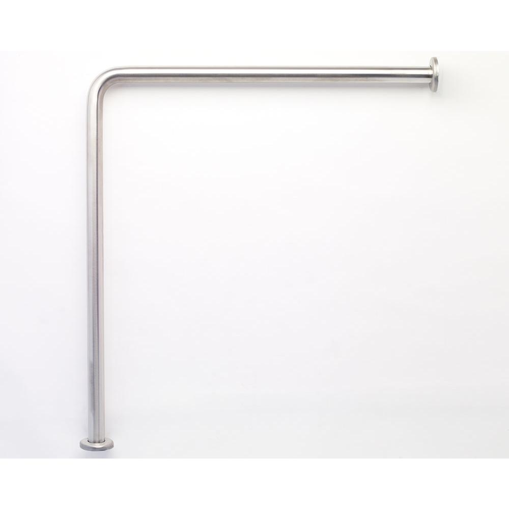 Elcoma 1.25'' Diameter Wall To Floor Safety Grab Bars - Stainless Steel