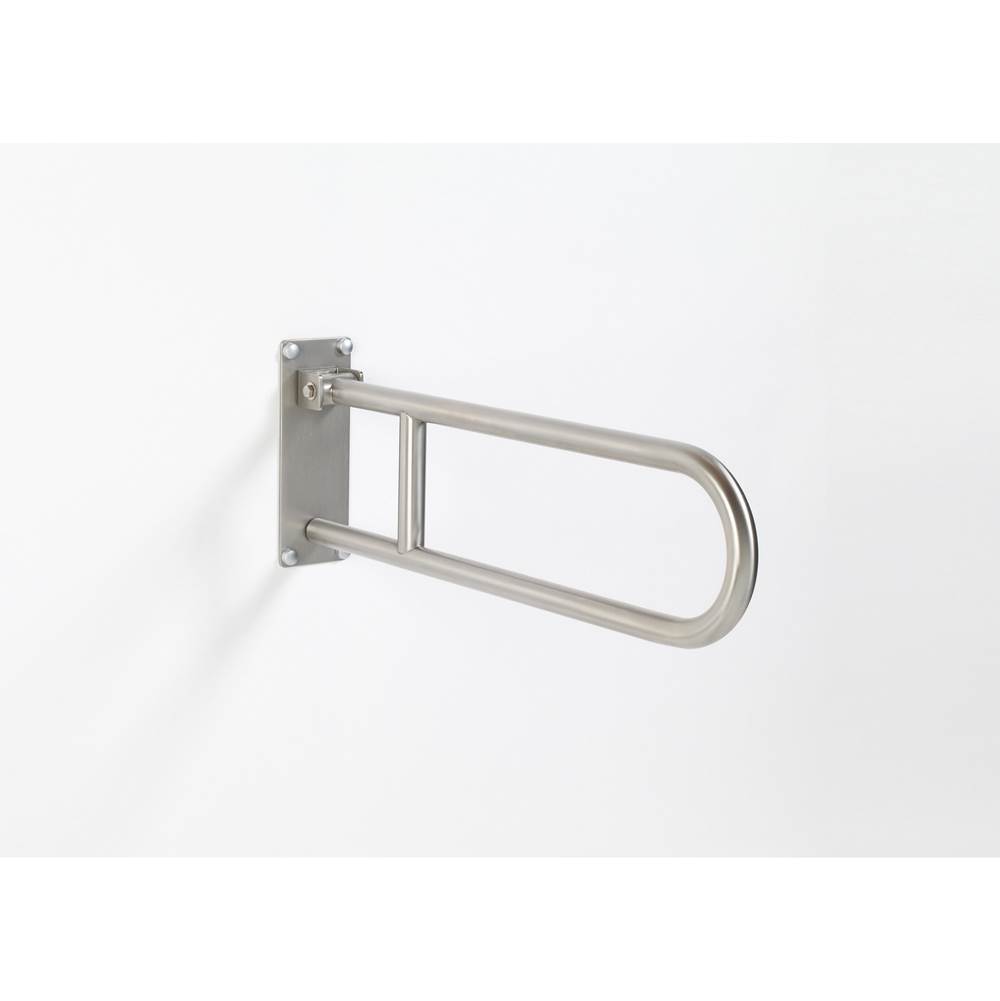 Elcoma 1.50 Dia Flip Up Safety Rails W/ Ss Wall Bracket - Friction Hinge Stainless Steel
