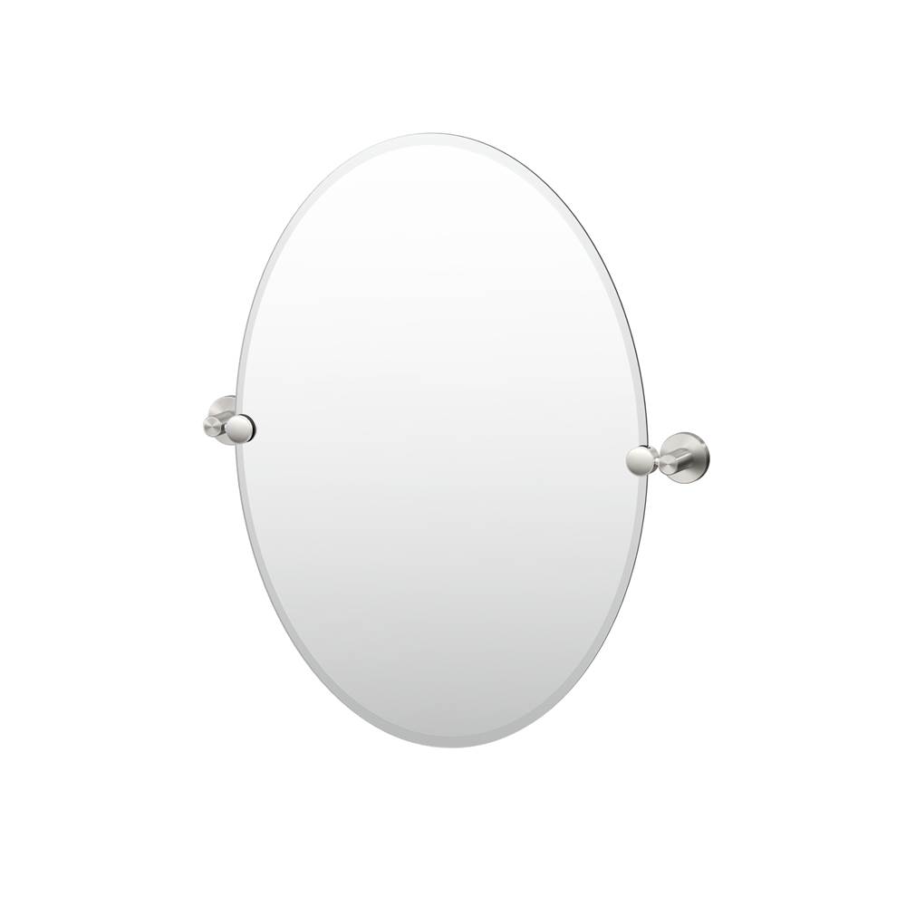Gatco Reveal 26.5''H Oval Mirror Satin Nickel