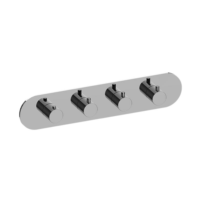 Graff M-Series Round Thermostatic 4-Hole Trim Plate and Handle (Horizontal Installation)