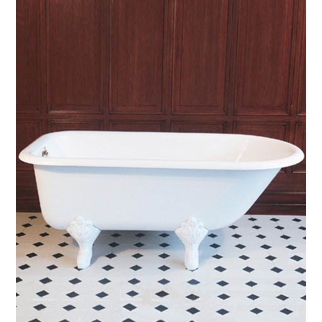 Herbeau Cast Iron ''Retro'' 5 Foot Bathtub and Cast Iron Feet in Moustier Rose