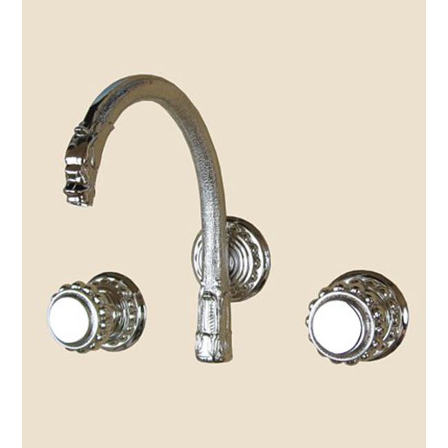 Herbeau ''Pompadour'' Wall Mounted 3-Hole Set without Waste in Brushed Nickel