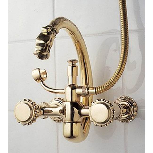 Herbeau ''Pompadour'' Wall Mounted Tub Filler with Hand Shower in Brushed Nickel