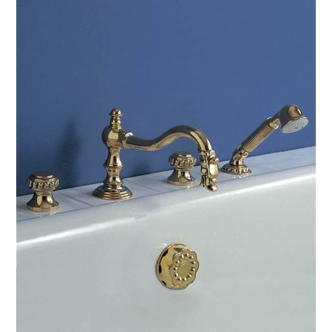 Herbeau ''Pompadour'' 3-Hole Deck Mounted Roman Tub Set in Old Gold