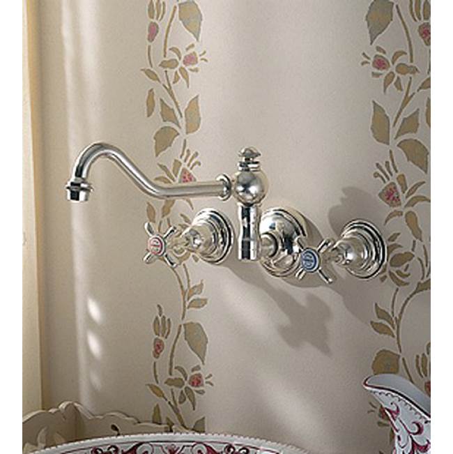 Herbeau ''Royale'' Wall Mounted 3-Hole Kitchen Mixer in Lacquered Polished Copper