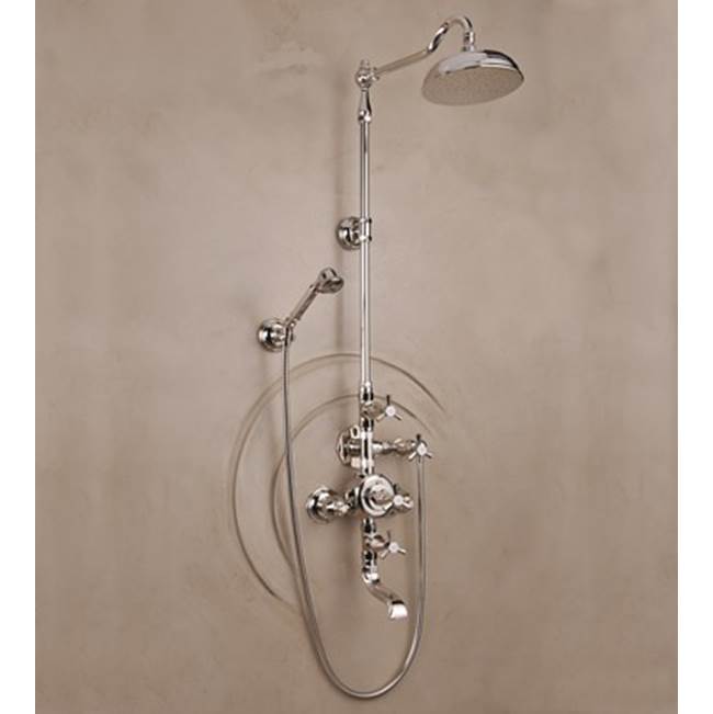 Herbeau ''Monarque'' Exposed Thermostatic Tub and Shower Set in Brushed Nickel