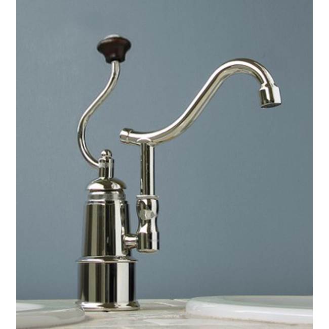 Herbeau ''De Dion'' Single Lever Mixer with Ceramic Disc Cartridge in Wooden Handle, Polished Nickel