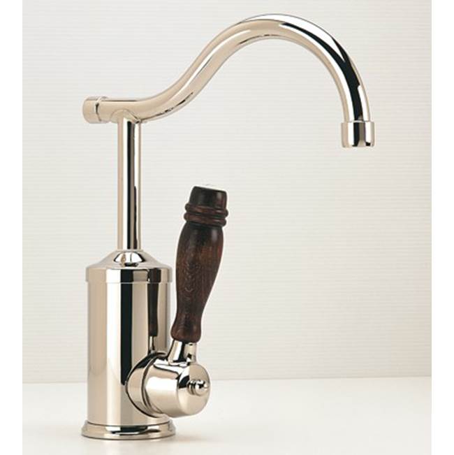 Herbeau ''Flamande'' Single Lever Mixer with Ceramic Disc Cartridge in Wooden Handles, Antique Lacquered Copper