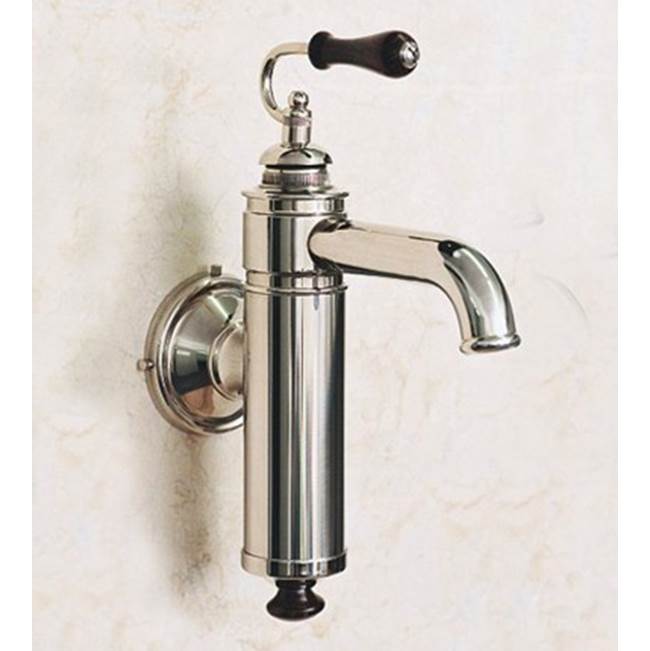 Herbeau ''Estelle'' Wall Mounted Single Lever Mixer with Ceramic Cartridge In Wooden Handle, Lacquered Polished Copper