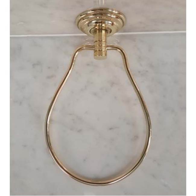 Herbeau ''Lille'' Petite Towel Ring in French Weathered Brass