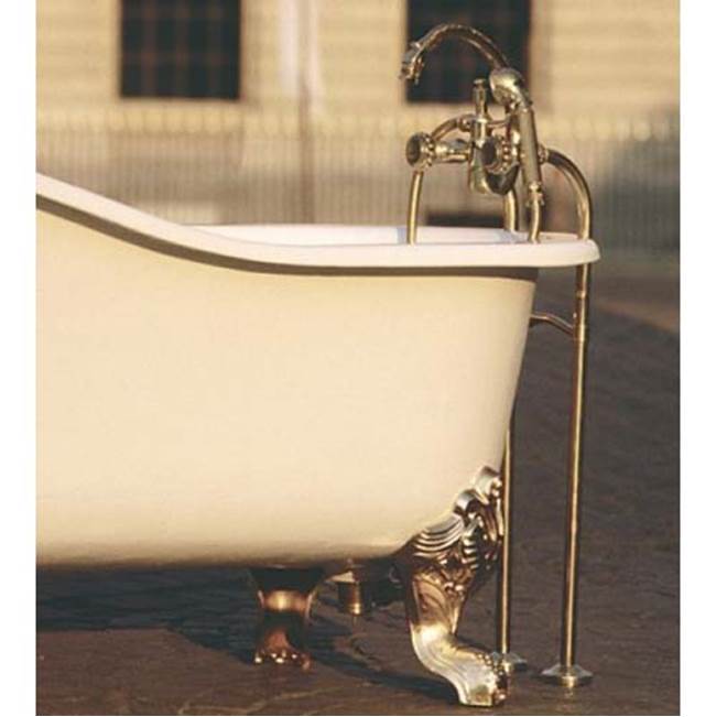 Herbeau ''Pompadour'' Free-Standing Adduction Pipes With Universal Bracket 1 1/4'' in French Weathered Brass