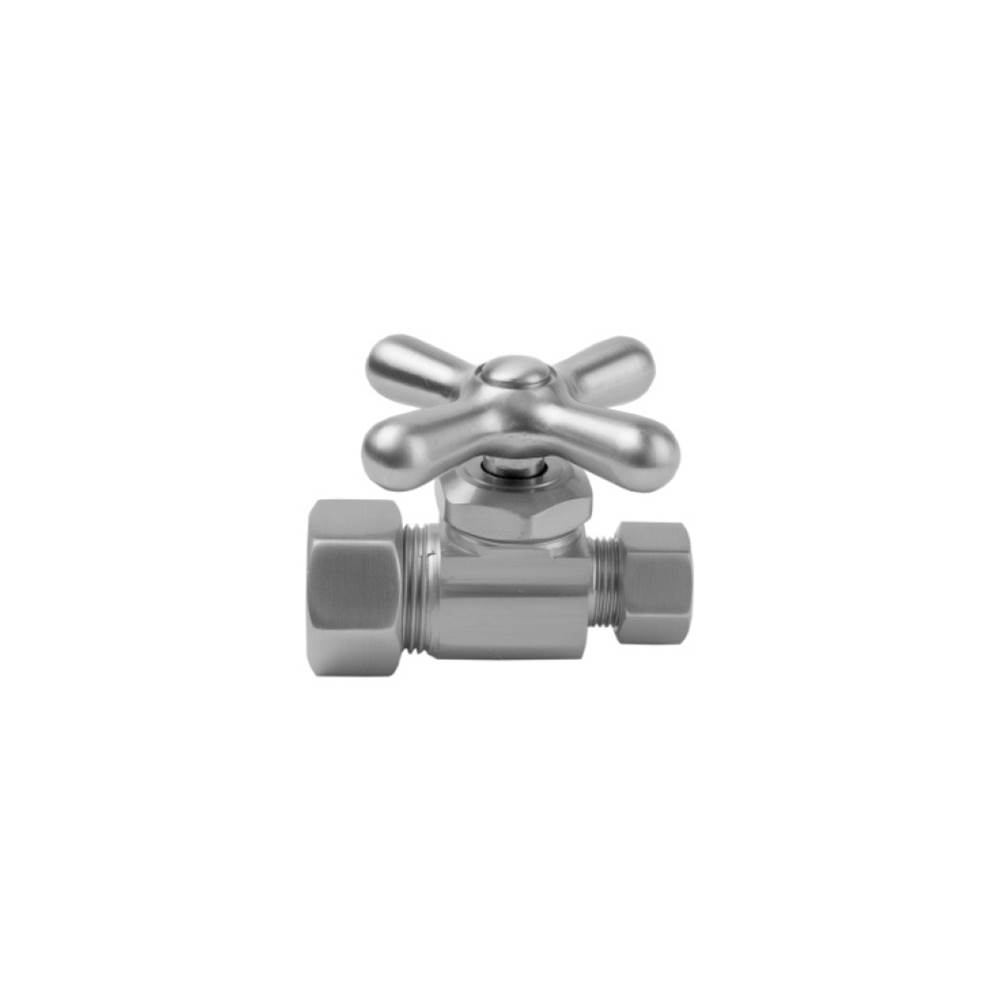 Jaclo Multi Turn Straight Pattern 5/8'' O.D. Compression (Fits 1/2'' Copper) x 3/8'' O.D. Supply Valve with Cross Handle