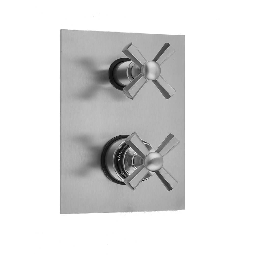 Jaclo Rectangle Plate with Hex Cross Thermostatic Valve with Hex Cross Built-in 2-Way Or 3-Way Diverter/Volume Controls (J-TH34-686 / J-TH34-687 / J-TH34-688 / J-TH34-689)