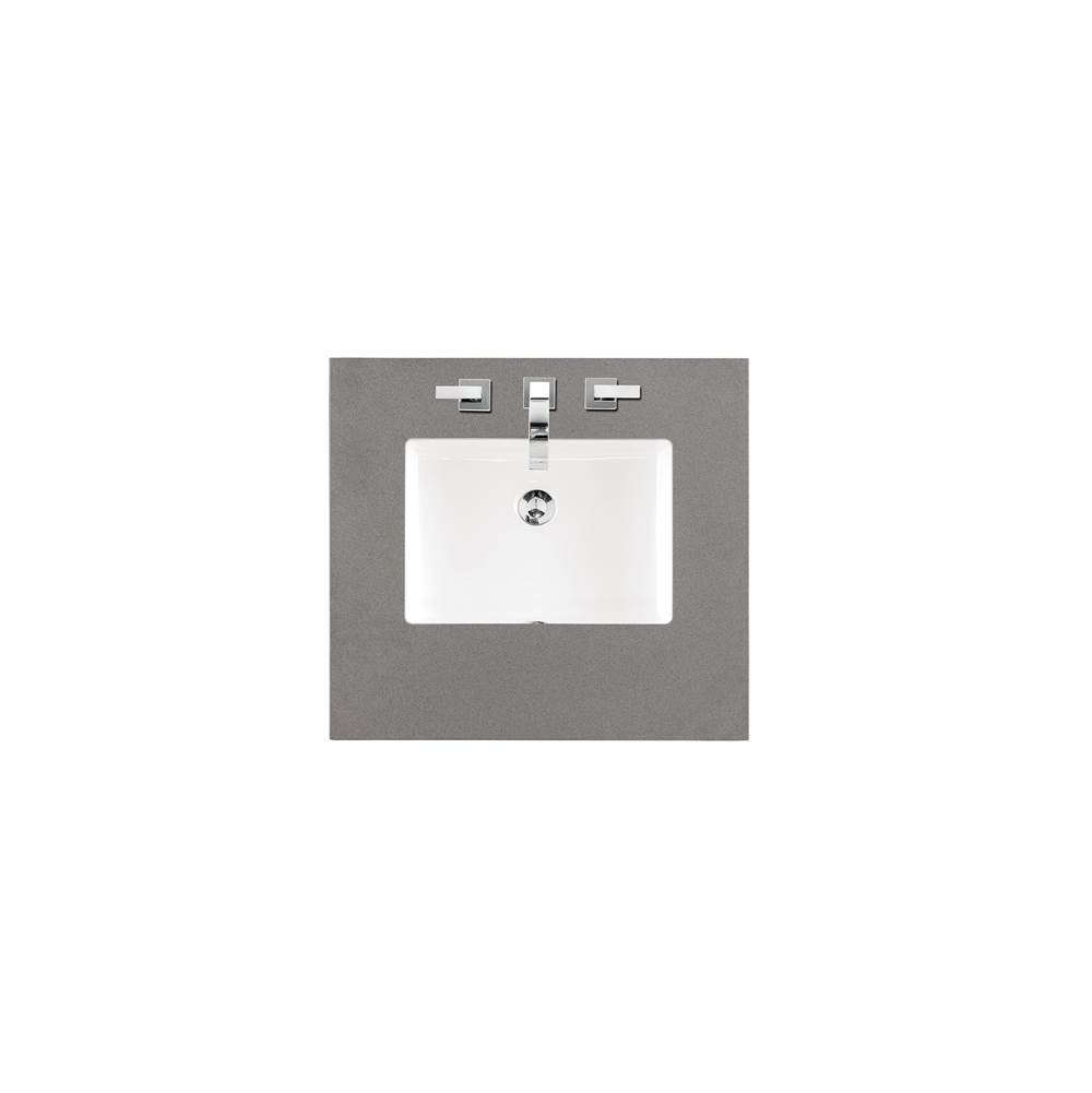 James Martin Vanities 26'' Single Top, 3 CM Grey Expo Quartz w/ Sink