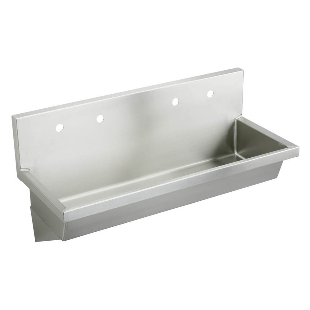 Just Manufacturing Stainless Steel 48'' x 20'' x 8'' Wall Hung Multiple Station 4-Hole Hand Wash Sink