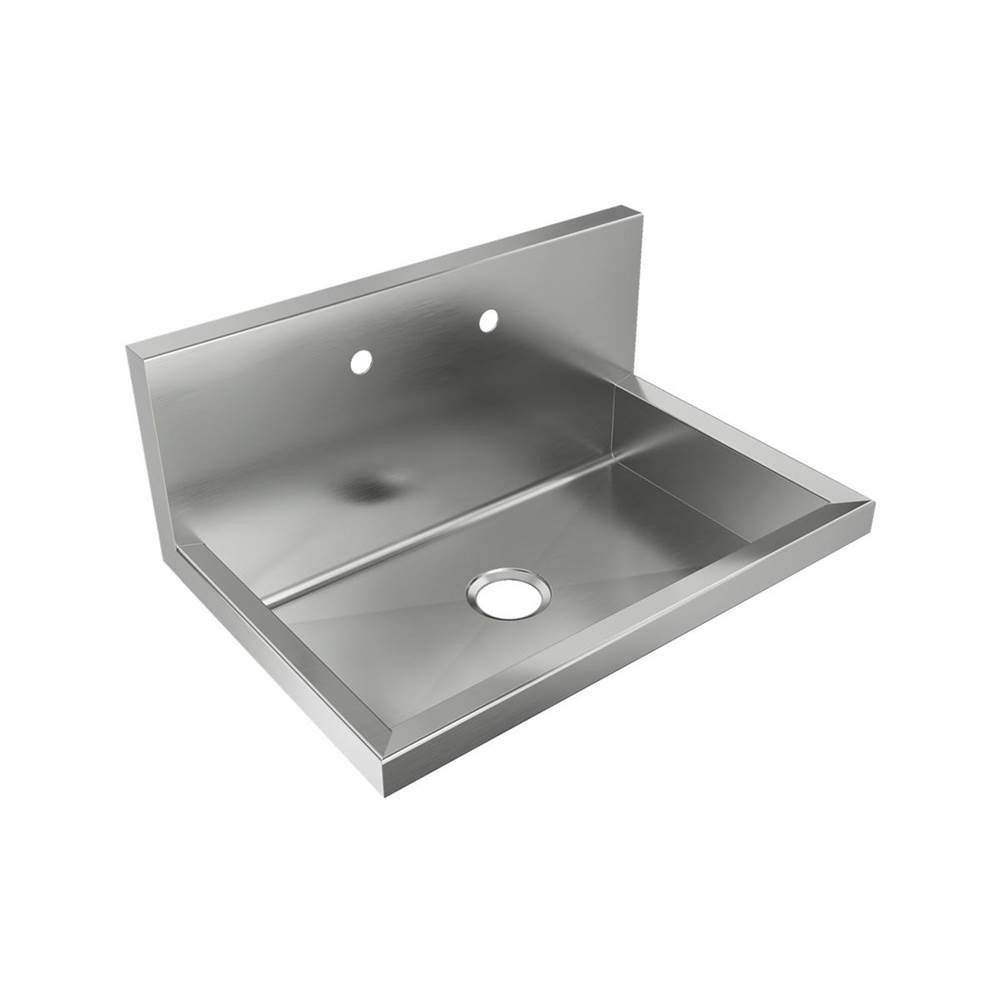 Just Manufacturing Stainless Steel 30'' x 20'' x 16'' Wall Hung Single Station Surgeon Scrub ADA Sink Kit