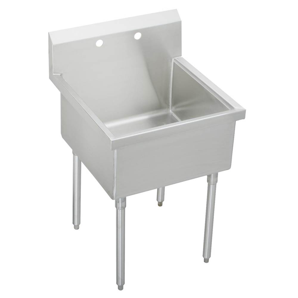 Just Manufacturing Stainless Steel 33'' x 27-1/2'' x 14'' Floor Mount Single Compartment 0-Hole Scullery Sink