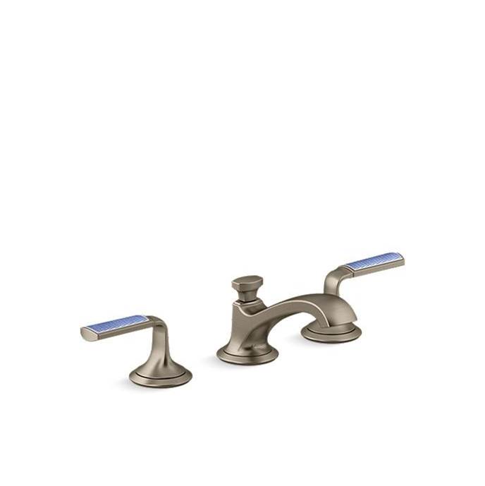 Kallista Script® Sink Faucet, Low Spout, Blue Wave Lever Handles