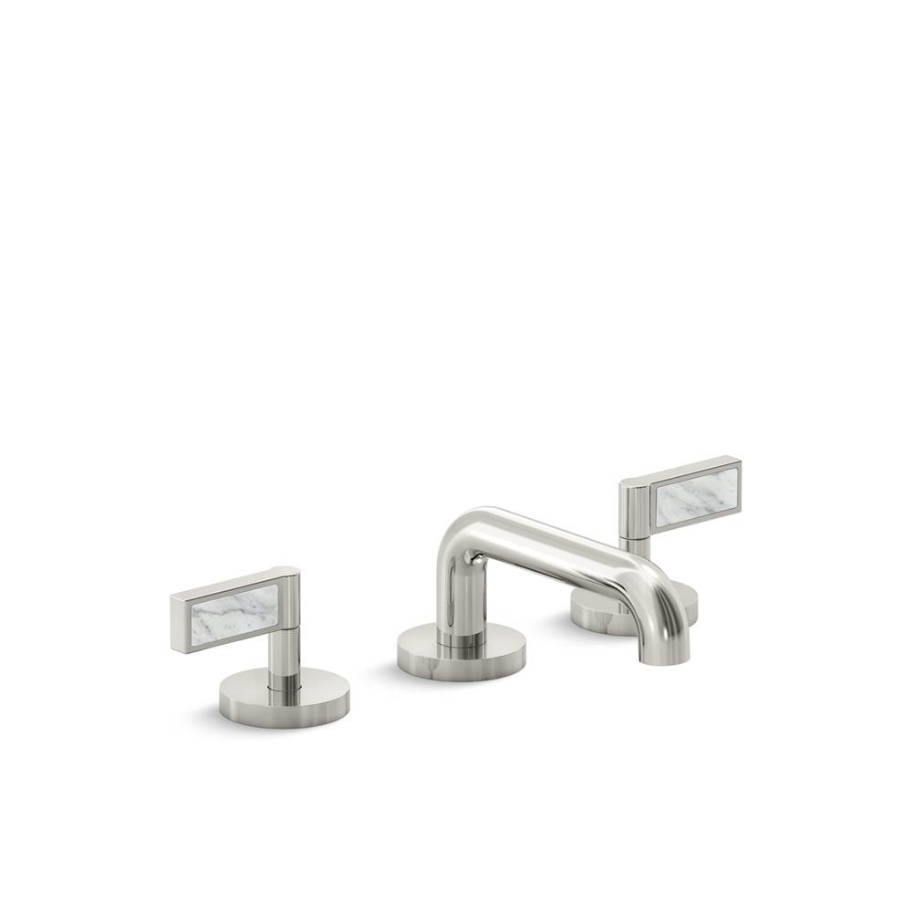 Kallista One™ Decorative Sink Faucet, Lever Handles, White Carrara  Stone Inserts