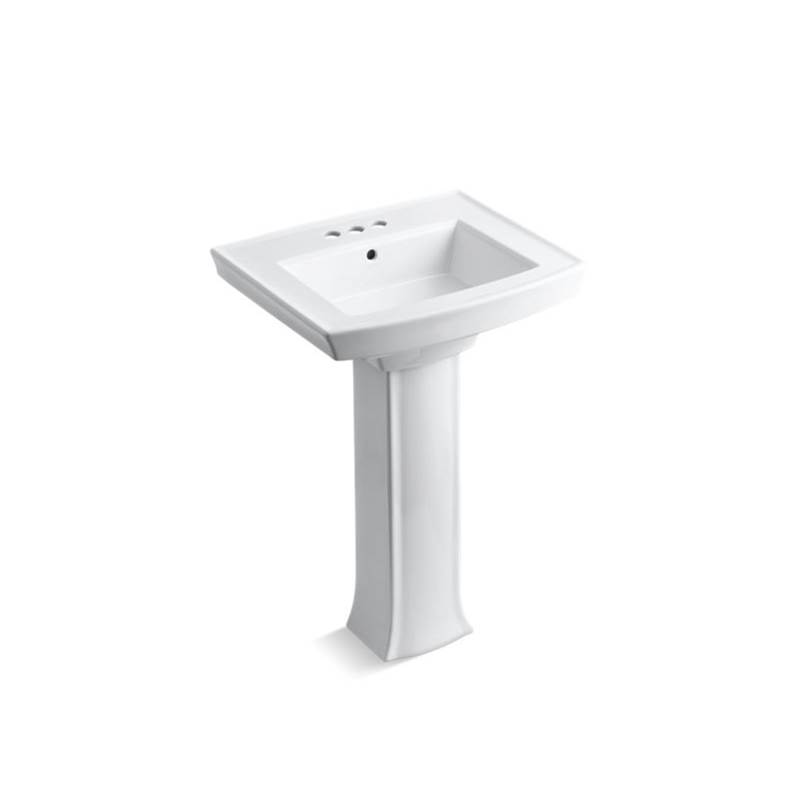 Kohler Archer® Pedestal bathroom sink with 4'' centerset faucet holes