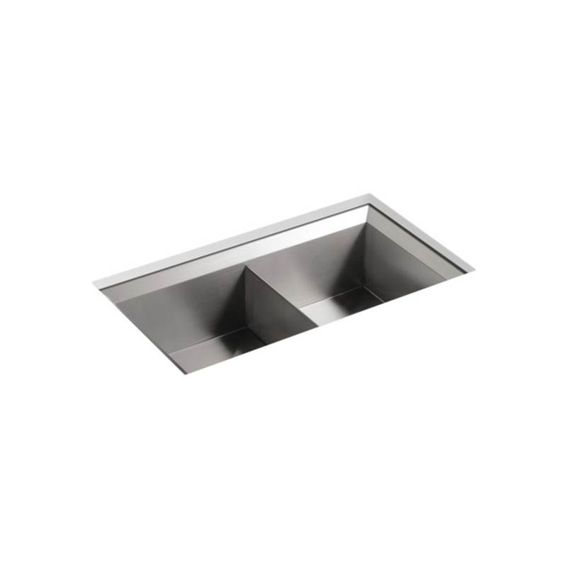 Kohler Poise® 33'' x 18'' x 9-1/2'' Undermount double-equal kitchen sink