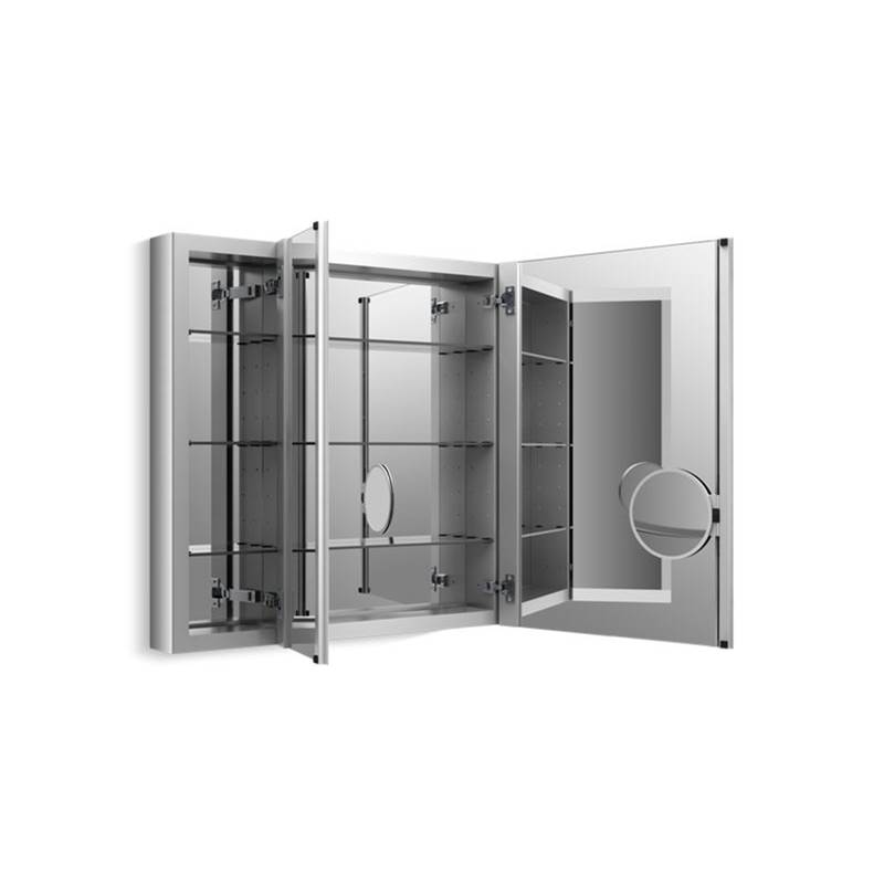 Kohler Verdera® aluminum medicine cabinet with adjustable flip-out flat mirror, 40'' W x 30'' H