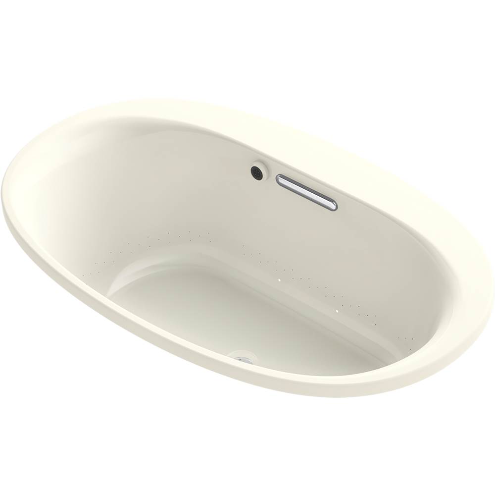 Kohler Underscore® Oval 59-11/16'' x 35-5/8'' heated BubbleMassage™ air bath with center drain