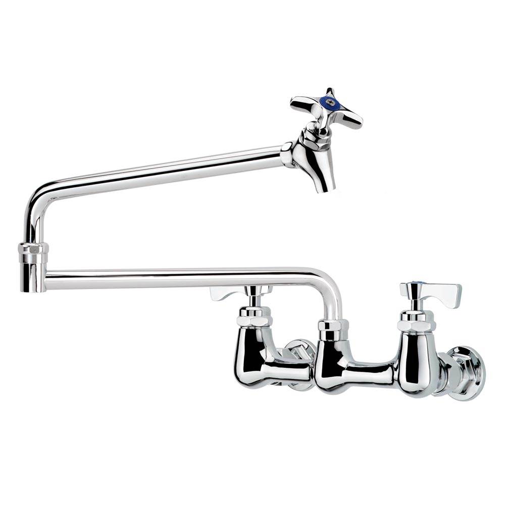 Krowne Royal Series Wall Mount Pot Filler Faucet With 8'' Centers And 24'' Jointed Spout