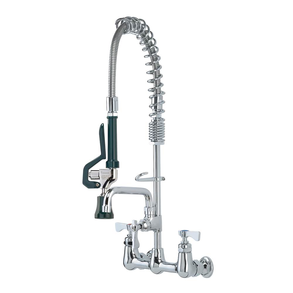 Krowne Royal Series 8'' Center Wall Mount Space Saver Pre-Rinse With Add-On Faucet And 6'' Spout