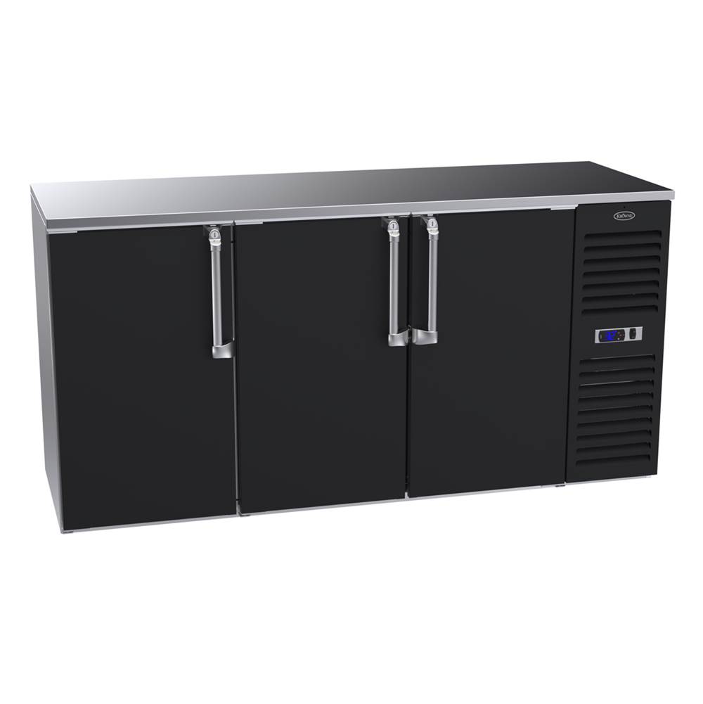 Krowne 72'' Self Contained Right Cabinet Narrow Door Backbar Cooler With 3 Right Bv Doors And Ss Top