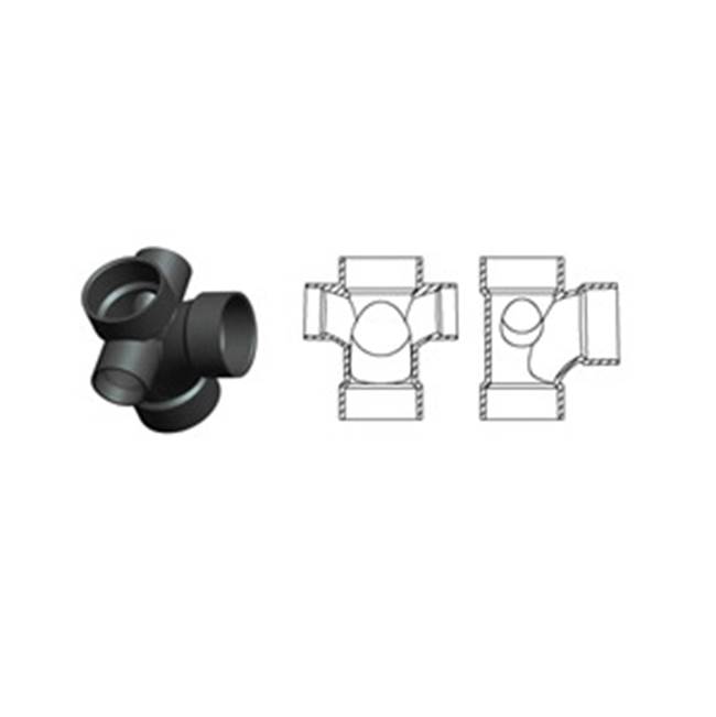 LESSO America Sanitary Tee with R and L Side Inlets All Hub