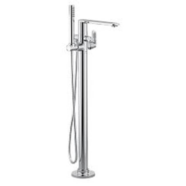 Moen Chrome one-handle tub filler includes hand shower
