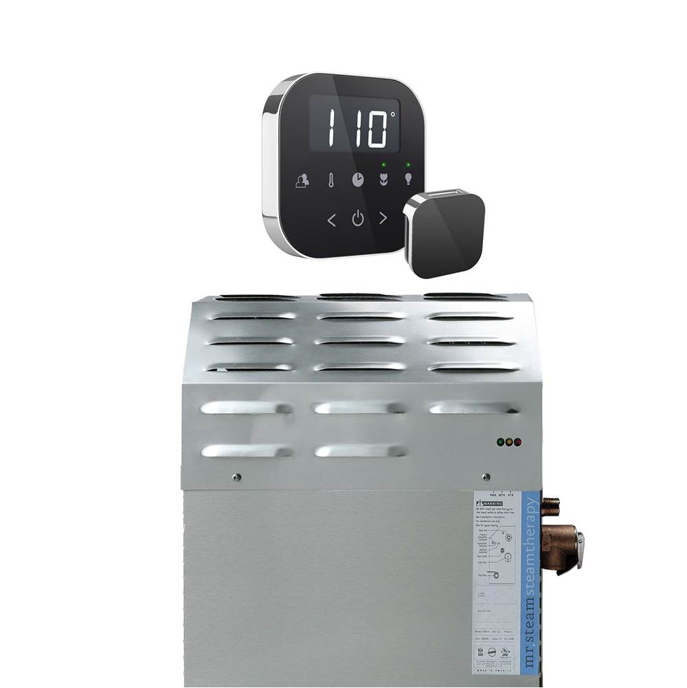 Mr. Steam Super (AirTempo) 12 kW (12000 W) Steam Shower Generator Package with AirTempo Control in Black Polished Chrome