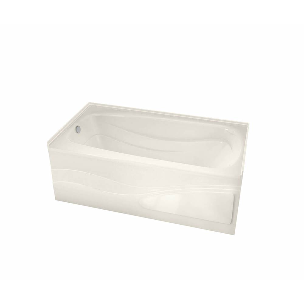 Maax Tenderness 6042 Acrylic Alcove Right-Hand Drain Aeroeffect Bathtub in Biscuit