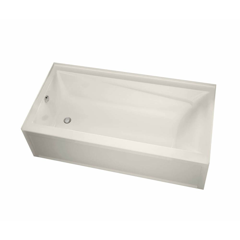 Maax Exhibit 6030 IFS AFR Acrylic Alcove Right-Hand Drain Aeroeffect Bathtub in Biscuit