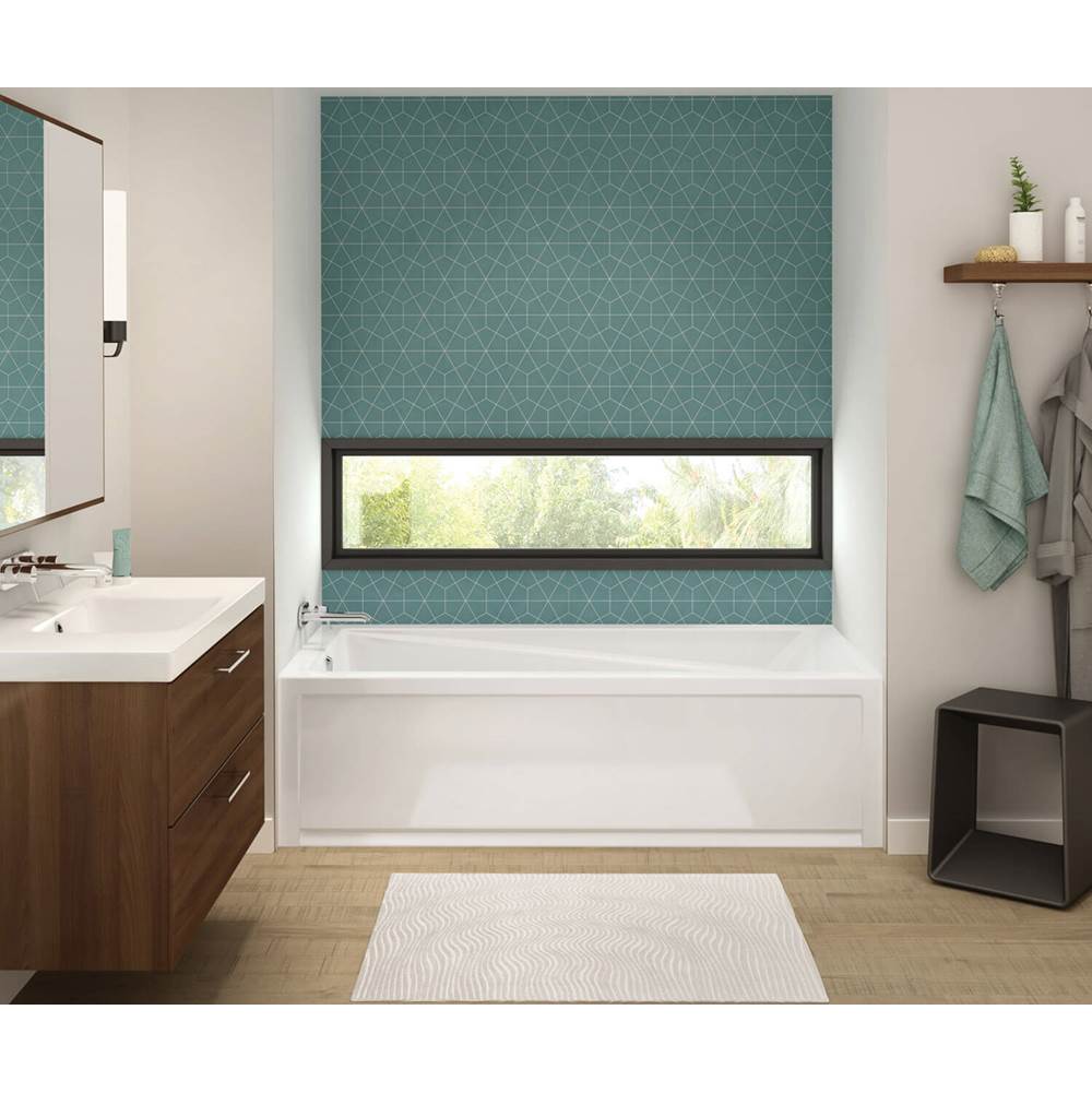 Maax Exhibit 7242 IFS AFR Acrylic Alcove Right-Hand Drain Combined Whirlpool & Aeroeffect Bathtub in White