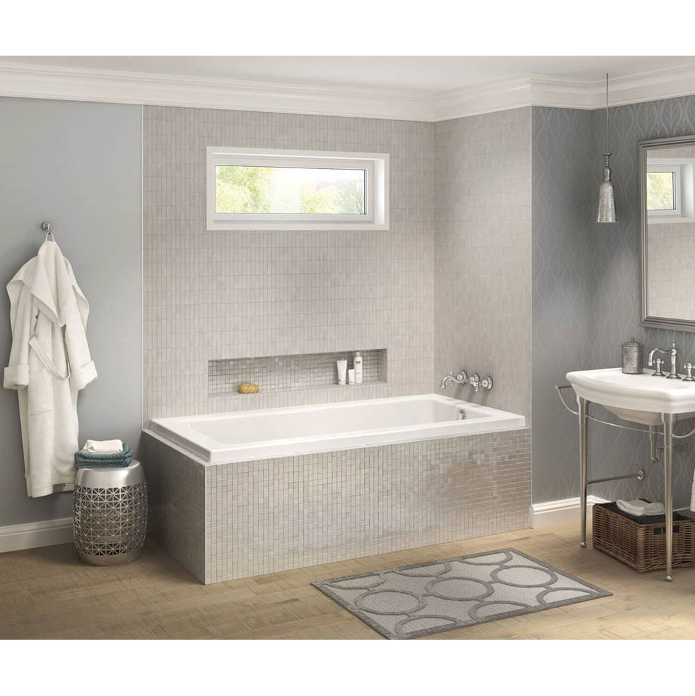 Maax Pose 6632 IF Acrylic Corner Right Left-Hand Drain Aeroeffect Bathtub in White